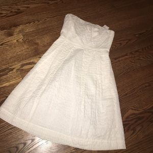 Jcrew strapless white dress